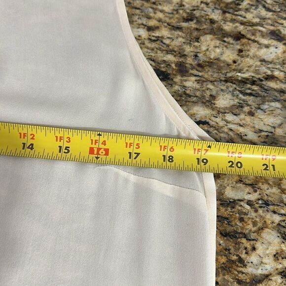 Isabella Bird Vintage 100% Silk Beige Sheer Sleeveless Tunic Top Size M - Picture 6 of 7